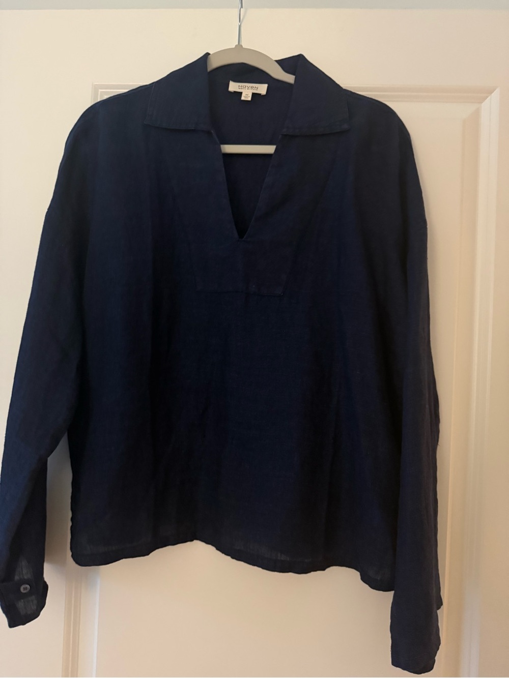 Haven Well Within Navy Casual Linen pullover shirt